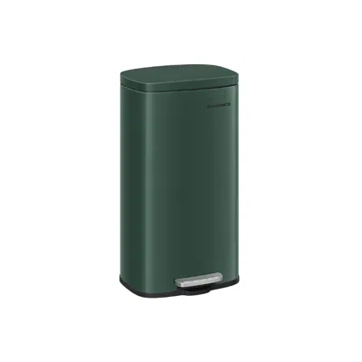 Breebe 8- Gallon Silver Step-open Trash Can With Plastic Inner Bucket In Green