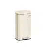 Breebe 8- Gallon Silver Step-open Trash Can With Plastic Inner Bucket In White