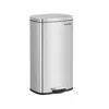 Breebe 8- Gallon Silver Step-open Trash Can With Plastic Inner Bucket