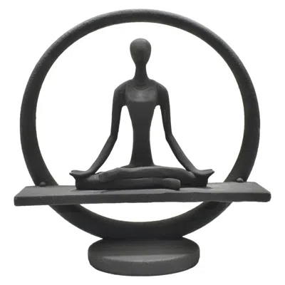 Breebe 8" Black Resin Yoga Meditation Tabletop Sculpture