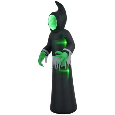 Breebe 8 Ft Halloween Mirror Face Ghost Inflatable Led Yard Decoration In Green