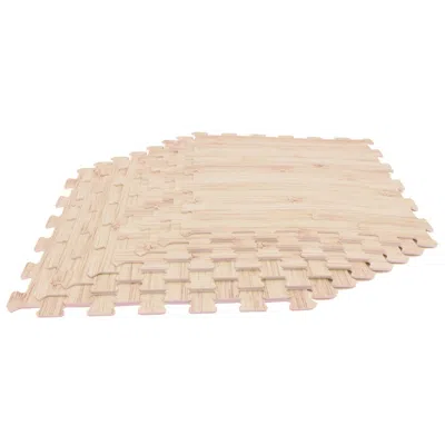 Breebe 8 Pieces Eva Foam Floor Tiles With Wood Texture In Neutral