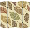 Breebe 84" Brown Canvas Folding Four Panel Screen Room Divider In Multi