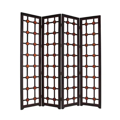 Breebe 84" Brown Folding Four Panel Screen Room Divider