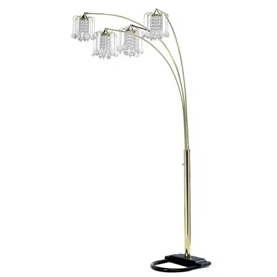 Breebe 84" Gold Four Light Tree Floor Lamp With Clear Glass Novelty Shade In Multi