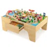 Breebe 84-piece Train And Building Block Table With Reversible Top And Creative Play Surface In Multi
