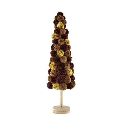Breebe 8.7 X 8.7 X 31.5" Tall Tree Christmas Table Decor, Coffee Multi In Brown