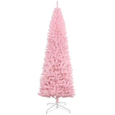 Breebe 8ft Artificial Douglas Fir Pencil Christmas Tree With 1168 Tips In Pink