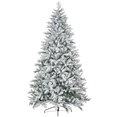 Breebe 8ft Artificial Flocked Christmas Tree With Hinged Branches In Gray