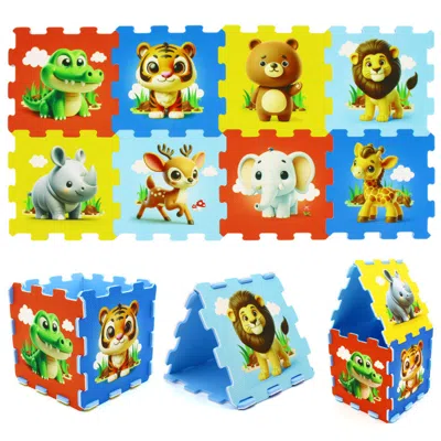 Breebe 8-piece Educational Animal Interlocking Baby Play Mat In Multi