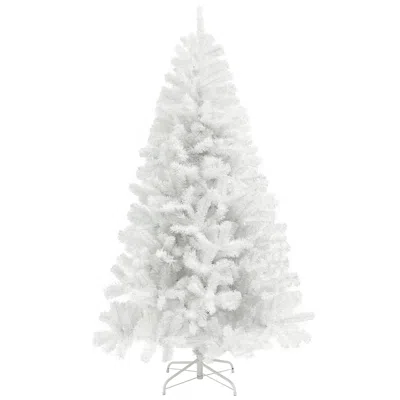 Breebe 9 Ft Artificial Christmas Tree Full Shape With Steel Stand In White