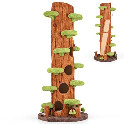Breebe 90.5 Inch Tall Multifunctional Cat Tree With Private Condos For Indoor Cats