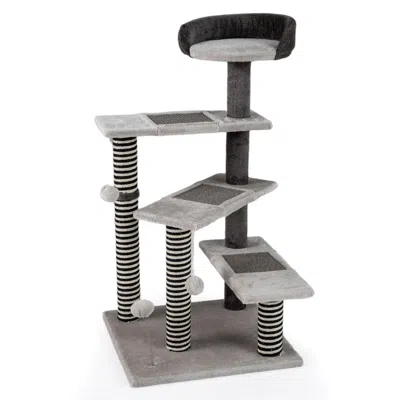Breebe 93 Cm Tall Cat Tree Kitten Tower With Sisal And Jute Scratching Posts In Multi