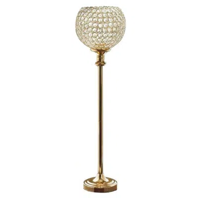 Breebe Acrylic Votive Candle Holder Crystal Goblet Design Gold - Table Centerpiece For Weddings 37"