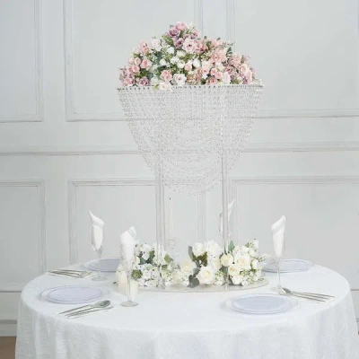 Breebe Acrylic Wedding Bouquet Pillar Centerpiece Crystal Chandelier Design - Large Flower Arrangement Tabl