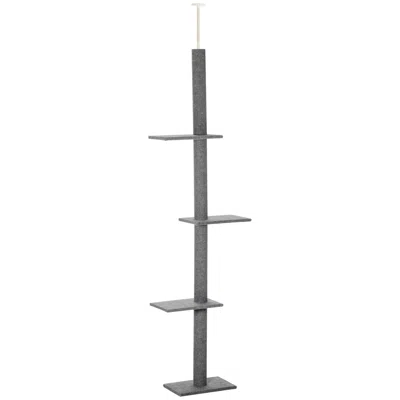 Breebe Adjustable Floor-to-ceiling Cat Climbing Tower For Kittens And Cats In Gray