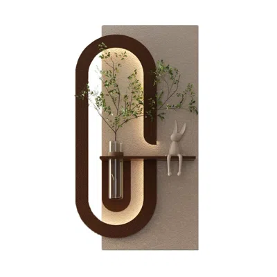 Breebe Adjustable Led Sandstone Wall Decor, Green Plants Rabbit Statue Remote In Multi