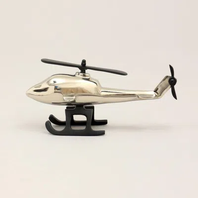 Breebe Aluminum Airplane Helicopter Decorative Sculpture Home Decor 10 X 3.25 X 5in