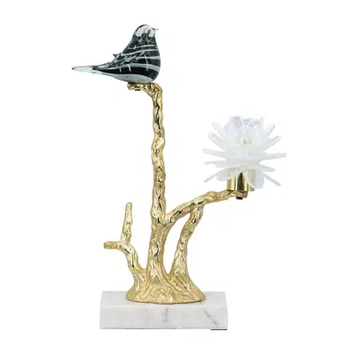 Breebe Aluminum Candle Holder With Marble Stand, 8x5x15'