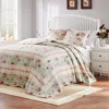 Breebe Antique Rose Blue Bedspread Set In Multi
