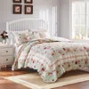 Breebe Antique Rose Blue Bedspread Set In Multi