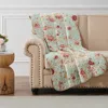 Breebe Antique Rose Blue Throw In Green