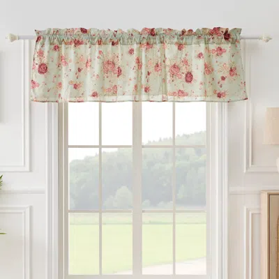 Breebe Antique Rose Blue Window Valance In Multi