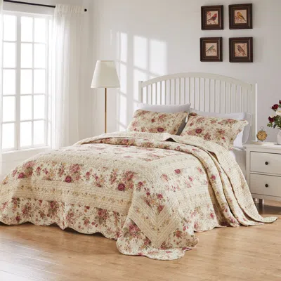 Breebe Antique Rose Ecru Bedspread Set In Neutral