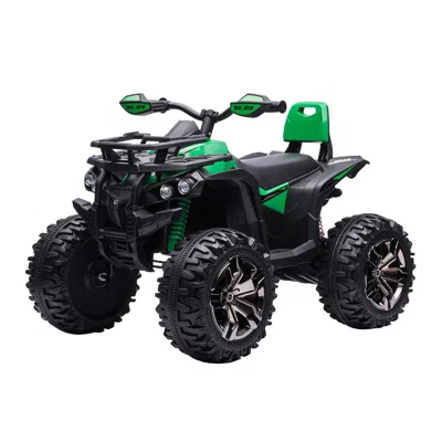 Breebe Aosom 12v Kids 4 Wheeler, Ride On Atv For Kids With Music, Realistic Headlights & Wide Wheels, Toddl