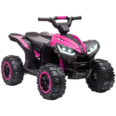 Breebe Aosom 12v Kids Atv Quad Car With Forward & Backward Function, Four Wheeler For Kids With Wear-resist In Pink