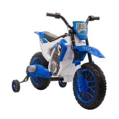 Breebe Aosom 12v Kids Motorcycle Dirt Bike Electric Battery-powered Ride-on Toy Off-road Street Bike With C In Blue
