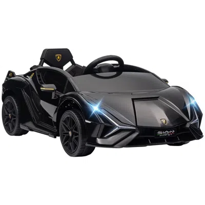 Breebe Aosom 12v Ride On Car, Lamborghini Sian Licensed Battery Powered Electric Car For Kids With Remote C In Black