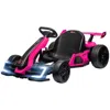 Breebe Aosom 24v 7.5 Mph Electric Go Kart With Adjustable Seat, Drifting Car Battery Powered Ride On Toy Ou In Pink