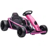 Breebe Aosom 24v 8.1 Mph Electric Go Kart, Drifting Car Battery Powered Ride On Toy Outdoor With Slow Start In Pink