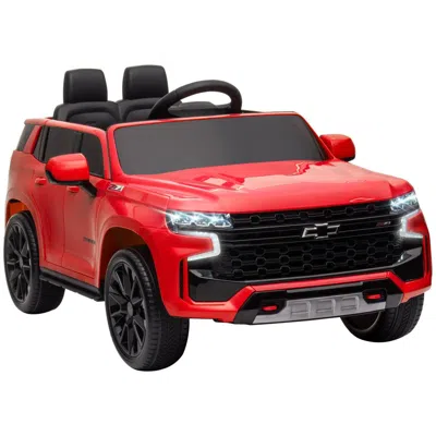 Breebe Aosom Chevrolet Tahoe Licensed Kids Ride On Car, 12v Battery Powered Kids Electric Car With Remote C In Red