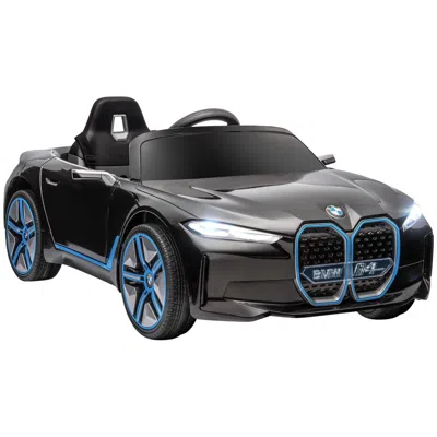 Breebe Aosom Electric Car For Kids, 12v Licensed Bmw Ride On Car With 2.4g Remote Control, Suspension Syste In Black