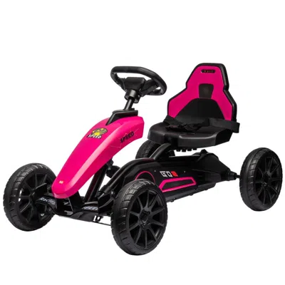 Breebe Aosom Kids Pedal Go Kart, Outdoor Ride On Toys With Swing Axle, Adjustable Seat, Handbrake, 4 Shock- In Multi
