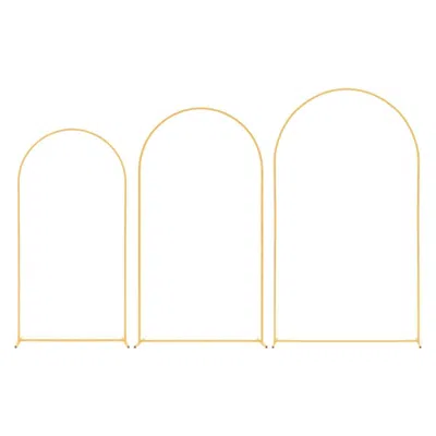 Breebe Arch Backdrop Stand Set Of 3, Gold Metal, Wedding Birthday Party Decor