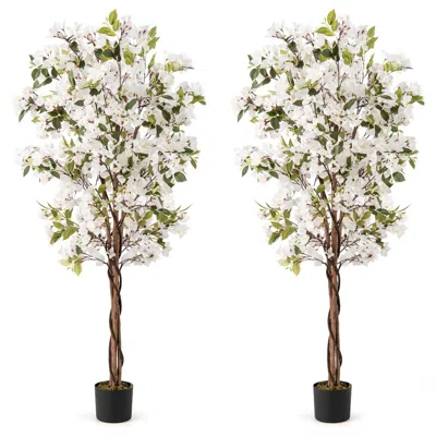 Breebe Artificial Bougainvillea Tree With 910 White Flowers