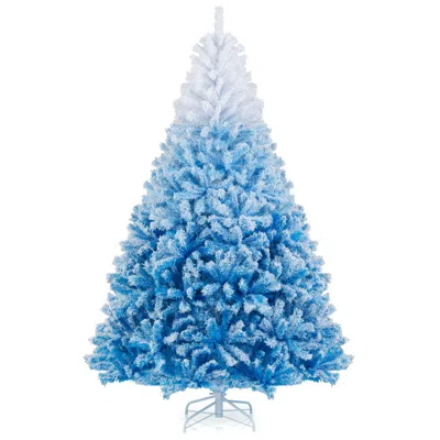 Breebe Artificial Christmas Tree With Branch Tips And Folding Metal Stand-7ft In Blue