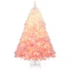 Breebe Artificial Christmas Tree With Warm White Led Lights And 8 Modes For Holiday In Pink