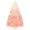 Breebe Artificial Christmas Tree With Warm White Led Lights And 8 Modes For Holiday In Pink