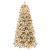 Breebe Artificial Snow-flocked Christmas Tree Pre-lit Hinged Xmas Tree With 130 Twinkle Balls In Green