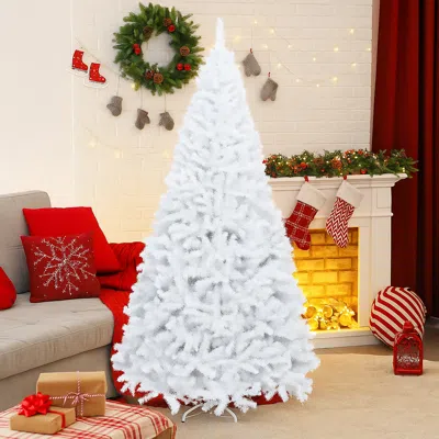Breebe Artificial White Christmas Tree With Stable Metal Base