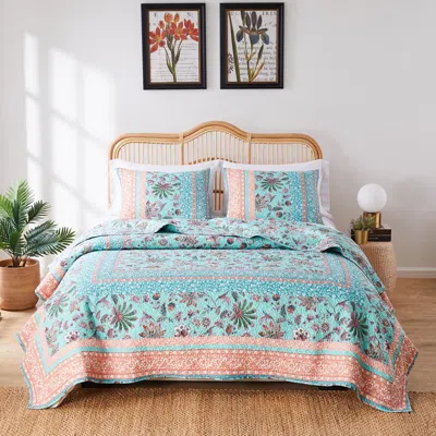 Breebe Audrey Quilt Set 3-piece King/cal King In Blue