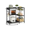 Breebe Baker's Rack With Charging Station In Black