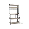 Breebe Baker's Rack With Power Outlet Greige And Black