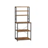 Breebe Baker's Rack With Shelves & Hooks