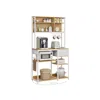 Breebe Bakers Rack With Charging Station In White