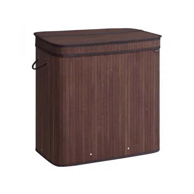 Breebe Bamboo Laundry Hamper With Lid, 39.6-gallons In Brown